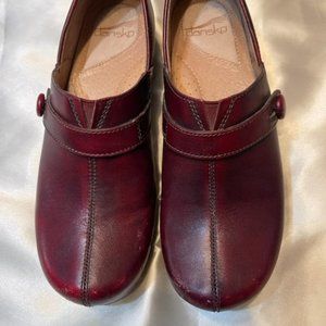 Dansko, Red Velvet, Leather Clogs, 39